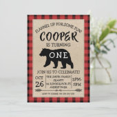 Beer Lumberjack Birthday Party Invitation Kaart (Staand voorkant)