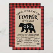 Beer Lumberjack Birthday Party Invitation Kaart (Voorkant / Achterkant)