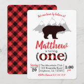 Beer Lumberjack Boy First Birthday Kaart (Voorkant / Achterkant)