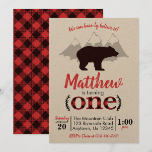 Beer Lumberjack Boy First Birthday Kaart