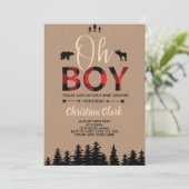 Beer Lumberjack Red Flannel Boy Baby shower Kaart (Staand voorkant)