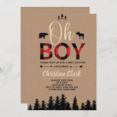 Beer Lumberjack Red Flannel Boy Baby shower Kaart (Voorkant / Achterkant)