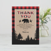 Beer Lumberjack Wild One Birthday Bedankt Card Kaart (Staand voorkant)