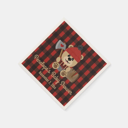 Beer Lumberjack Wilderness Thema Baby shower Servet (Hoek)