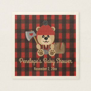 Beer Lumberjack Wilderness Thema Baby shower Servet