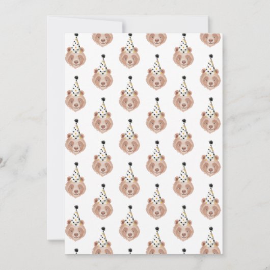 Beer-ly Believe It 1st Birthday Invitation – Teddy Kaart (Achterkant)