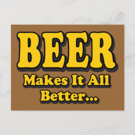 Beer maakt het beter - grappige beer overslaat slo briefkaart