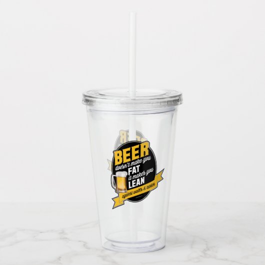 Beer maakt je lean acryl drinkbeker (Voorkant)