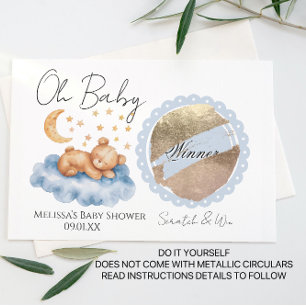 Beer Maan Baby Shower DIY Krabkaart Aankondigingskaart