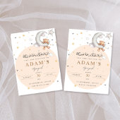 Beer, maan en sterren Aqeeqah Invitation Kaart