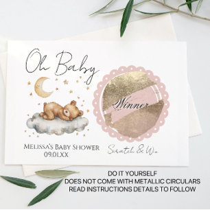 Beer Maan Jongen Meisje Baby Shower DIY Krabkaart Aankondigingskaart