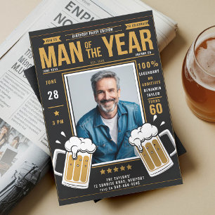 Beer Magazine Grappige Mannen Verjaardag foto Uitn Kaart