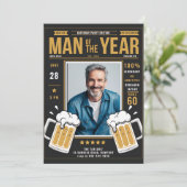Beer Magazine Grappige Mannen Verjaardag foto Uitn Kaart (Staand voorkant)