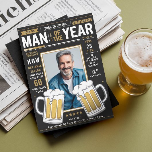 Beer Magazine Hoesje Grappige Mannen Verjaardag fo Kaart