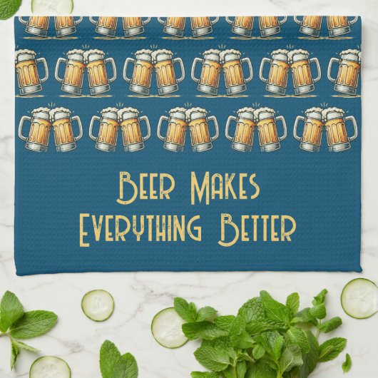 Beer Makes Everything Better Kitchen Towel Theedoek (Gevouwen)