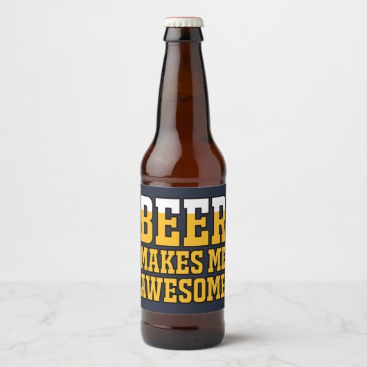 Beer makes me awesome bier etiket (Voorkant)