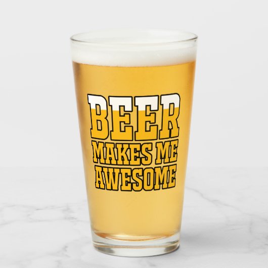 Beer makes me awesome glas (Voorkant gevuld)