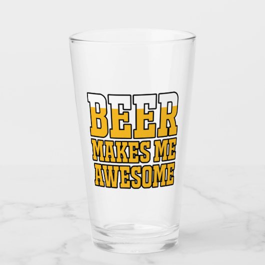 Beer makes me awesome glas (Voorkant)