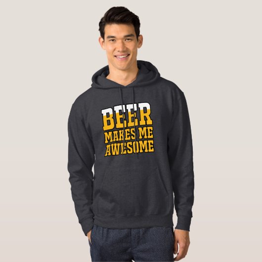 Beer makes me awesome hoodie (Voorkant volledig)