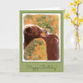 Beer mam- en snijschilderijen - Wildlife Art Kaart (Gele Bloem)