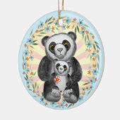 Beer mam Panda Keramisch Ornament (Links)