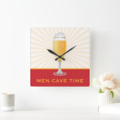 Beer Mannen Cave Time Clock Vierkante Klok (Huis)