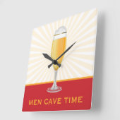 Beer Mannen Cave Time Clock Vierkante Klok (Hoek)