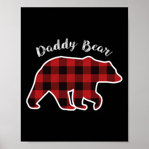 Beer Mannen Rood Plaid Kerst Pyjama Familie Papa G Poster