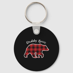 Beer Mannen Rood Plaid Kerst Pyjama Familie Papa G Sleutelhanger