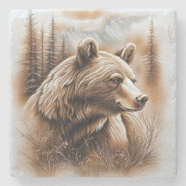 Beer marmeren Onderzetter