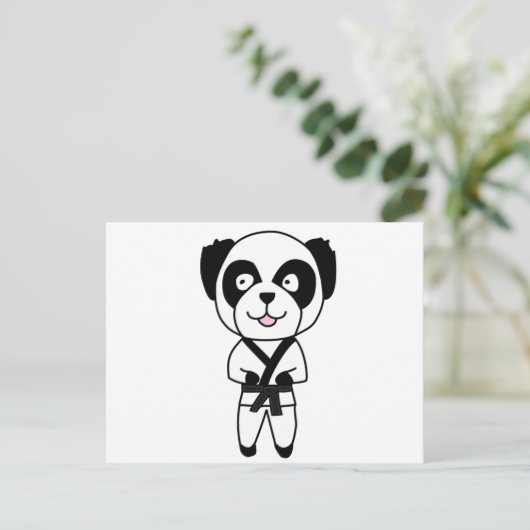 Beer Martial Arts Panda Briefkaart (Staand voorkant)