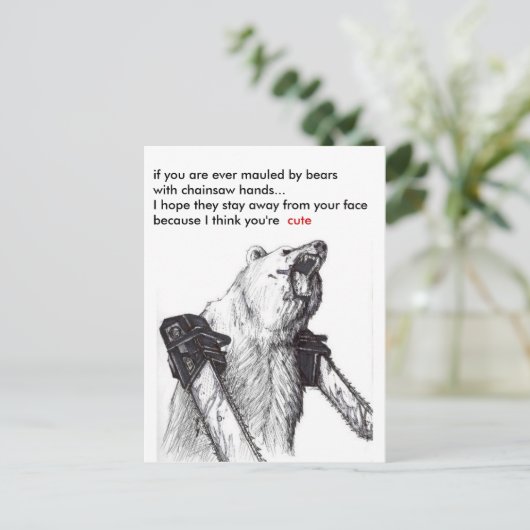 Beer Mauling Romance Briefkaart (Staand voorkant)