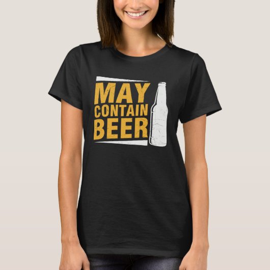 Beer May Contain Beer T-shirt (Voorkant)