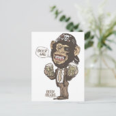 Beer me Chimp Pirate van Mudge Studios Briefkaart (Staand voorkant)
