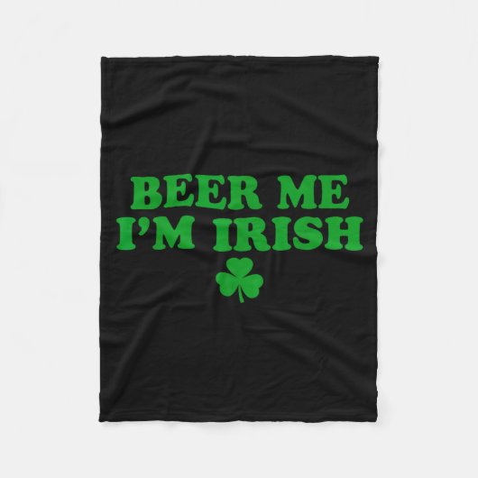 Beer Me I'm Irish Shamrock, Funny St Patricks Day  Fleece Deken (Voorkant)