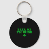 Beer Me I'm Irish Shamrock, Funny St Patricks Day Sleutelhanger (Voorkant)