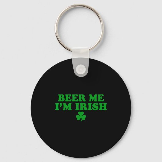Beer Me I'm Irish Shamrock, Funny St Patricks Day Sleutelhanger (Voorkant)