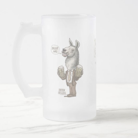 Beer me Llama van Mudge Studios Matglas Bierpul (Links)