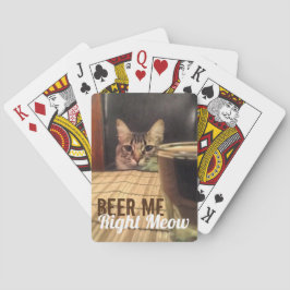 Beer me net Meow Funny Kitty Fotografie Pokerkaarten