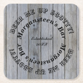 Beer me op Scotty! Naam van de houten staaf of de  Kartonnen Onderzetters