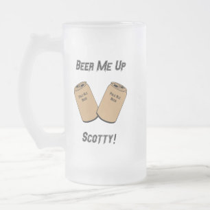 Beer me op Scotty. Weddenschap balie Matglas Bierpul