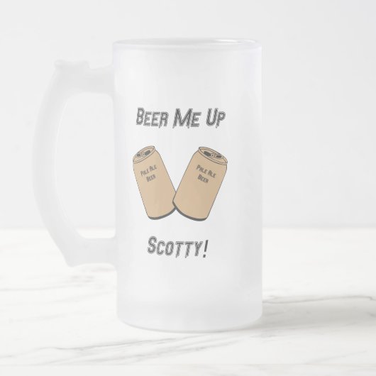 Beer me op Scotty! Wedding Groomsman Bar Novelty Matglas Bierpul (Links)