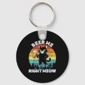 Beer Me Right Meow Funny Cat Drinking Humor  Sleutelhanger (Voorkant)