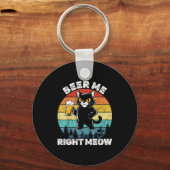 Beer Me Right Meow Funny Cat Drinking Humor  Sleutelhanger (Voorkant)