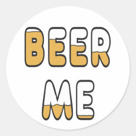Beer me ronde sticker