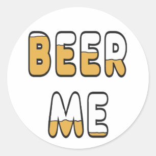 Beer me ronde sticker