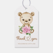 Beer Meisje baby shower dank u Cadeaulabel (Achterkant)