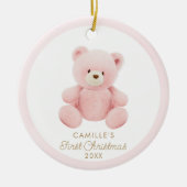 Beer Meisje Eerste Kerstmis Foto Ornament (Voorkant)