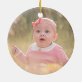 Beer Meisje Eerste Kerstmis Foto Ornament (Achterkant)