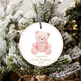 Beer Meisje Eerste Kerstmis Foto Ornament